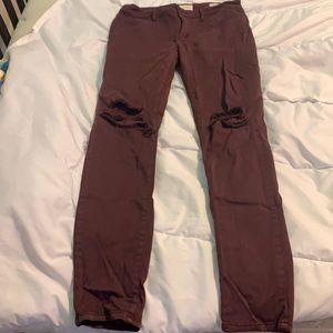 Maroon ripped Jegging